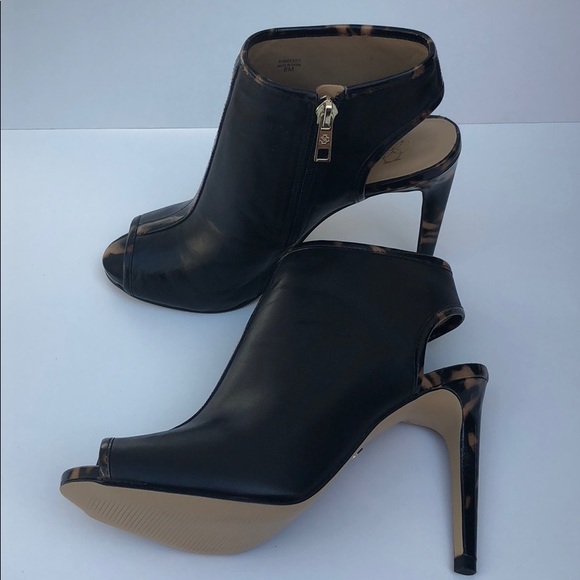 Ann Taylor Shoes - Ann Taylor Peep Toe Black Mule Slides Bootie NWOB